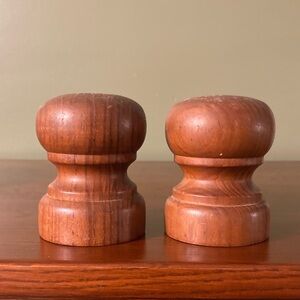 Vintage Turned Wooden Salt and Pepper Shakers